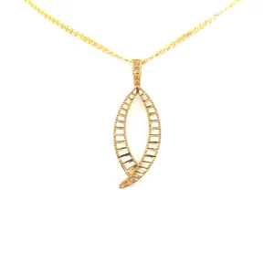 14K Gold Marquis-Shaped Pendant