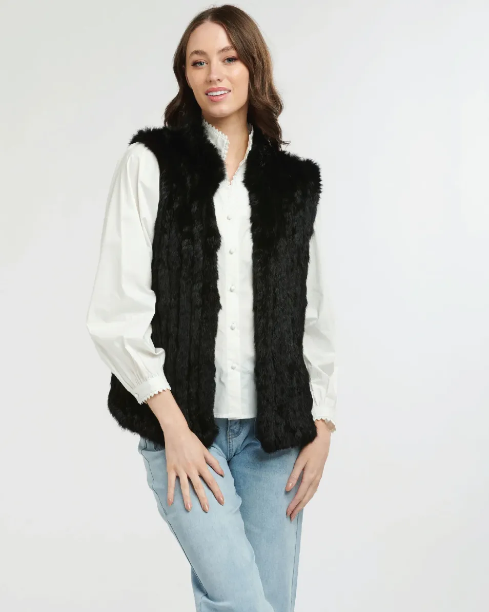365 Days Fur Vest - Black