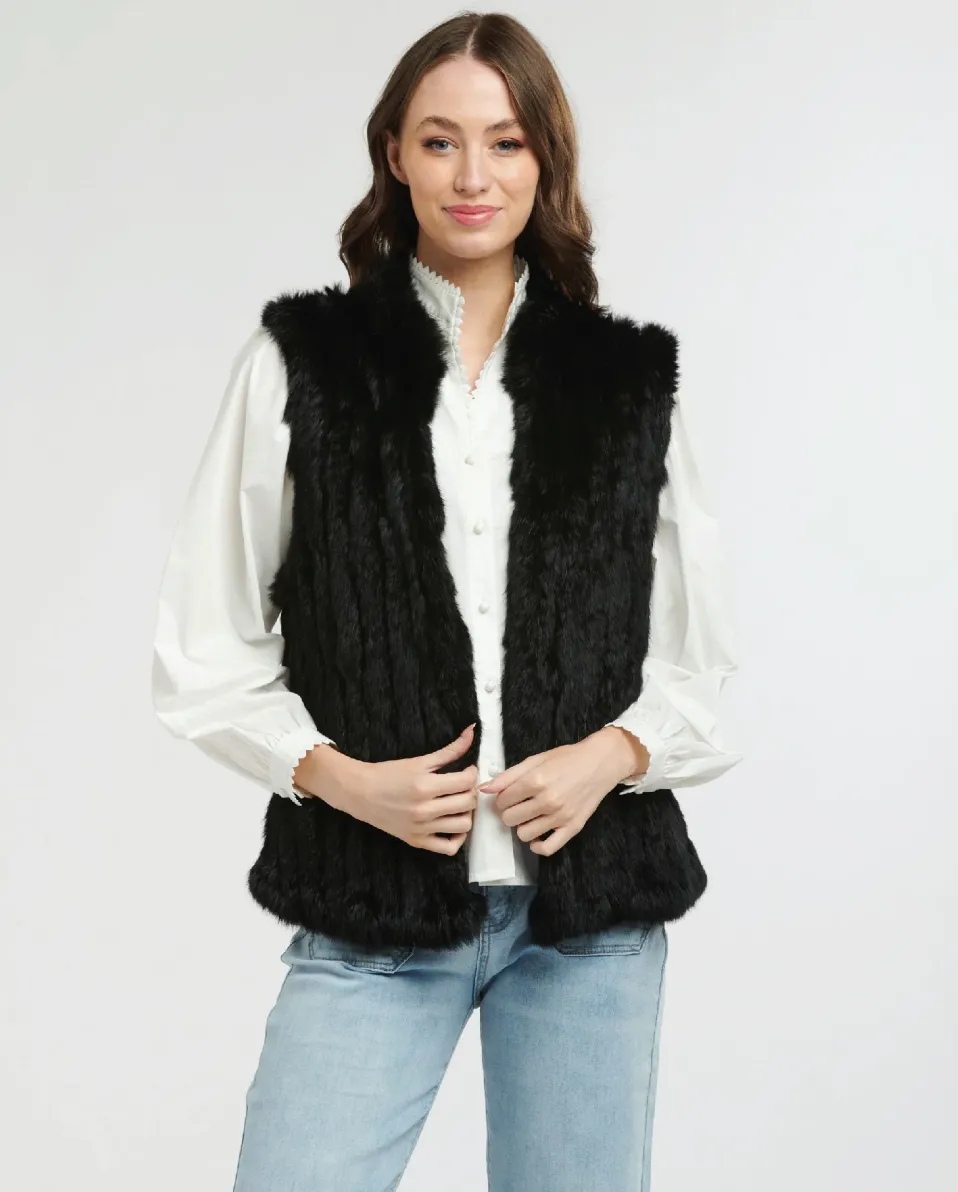 365 Days Fur Vest - Black
