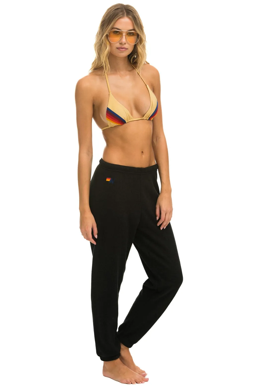 5 STRIPE SWEATPANTS - BLACK // PURPLE