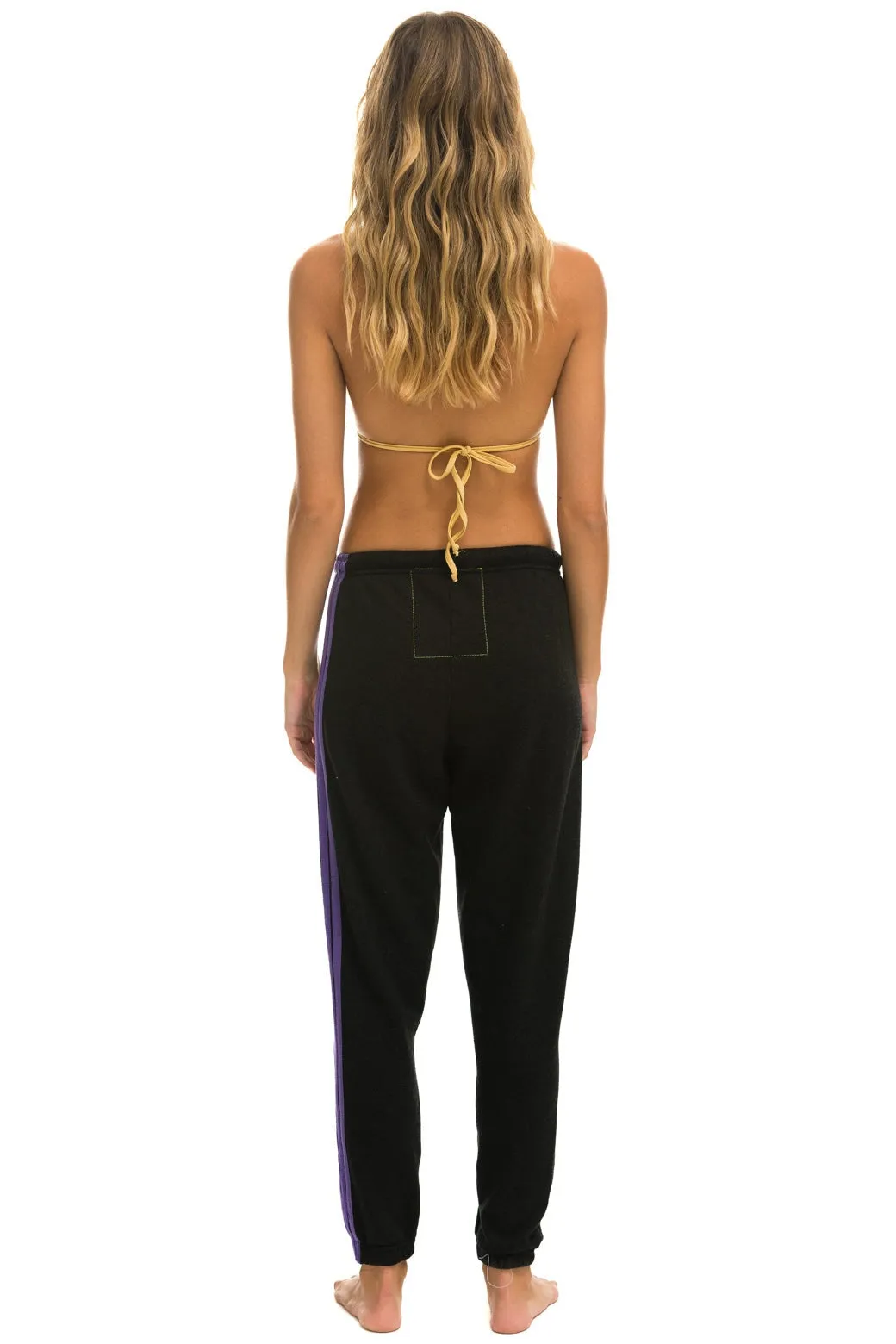 5 STRIPE SWEATPANTS - BLACK // PURPLE