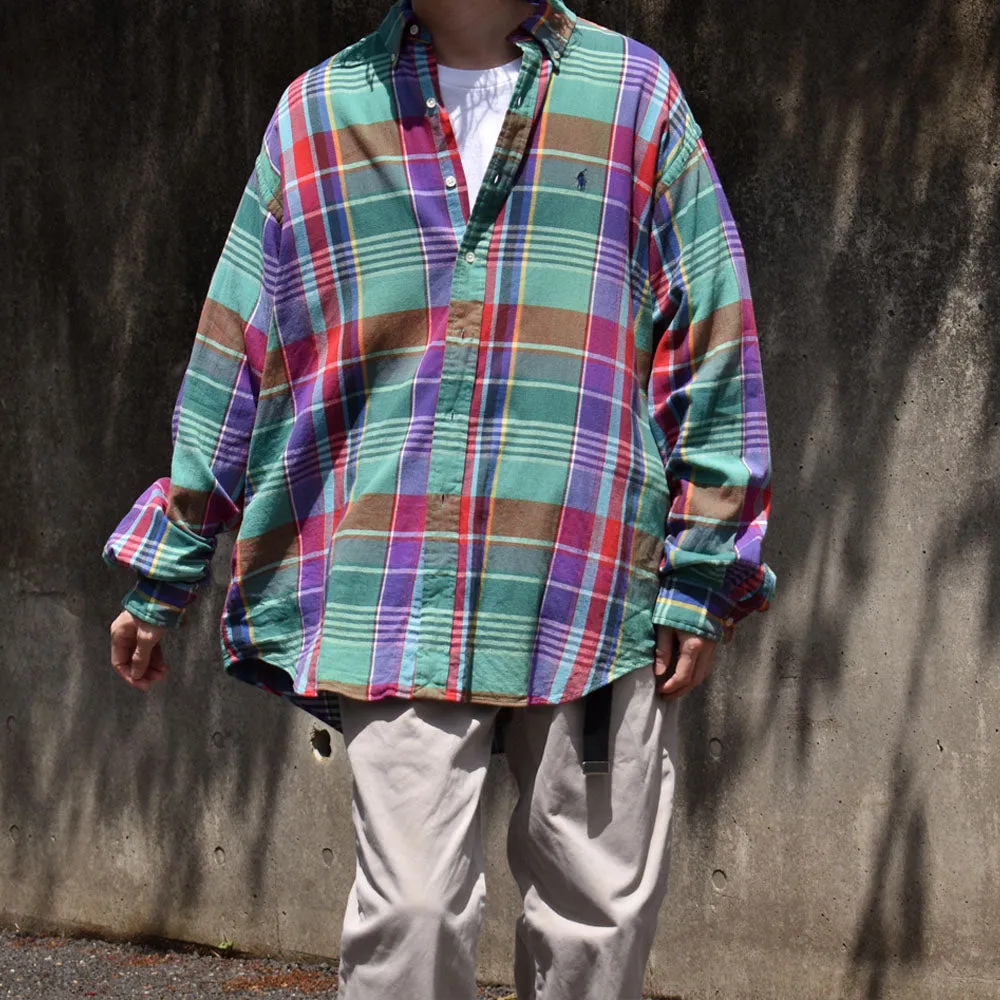 90's Ralph Lauren “BLAKE” チェック ボタンダウンシャツ 240515 S2100