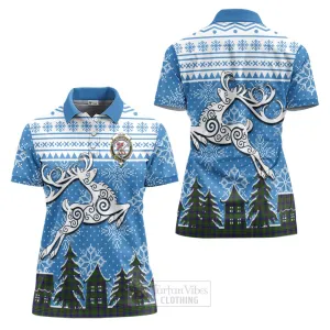 Adam Clan Christmas Women's Polo Shirt Celtic Reindeer Style