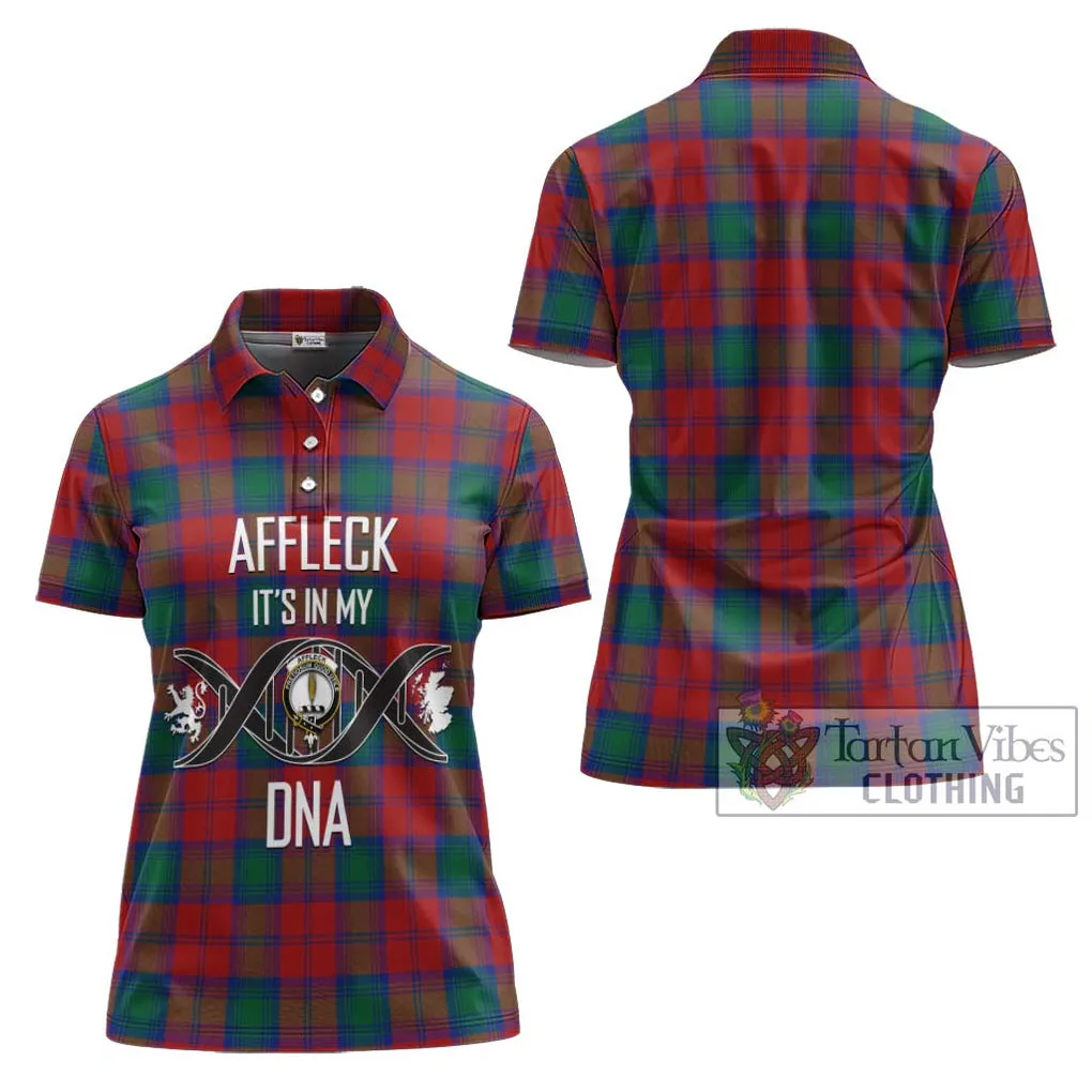 Affleck Tartan Women's Polo Shirt with Family Crest DNA In Me Style