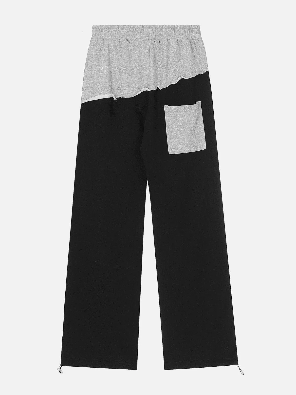 AlanBalen® - Contrast Panel Lettered Flocked Sweatpants