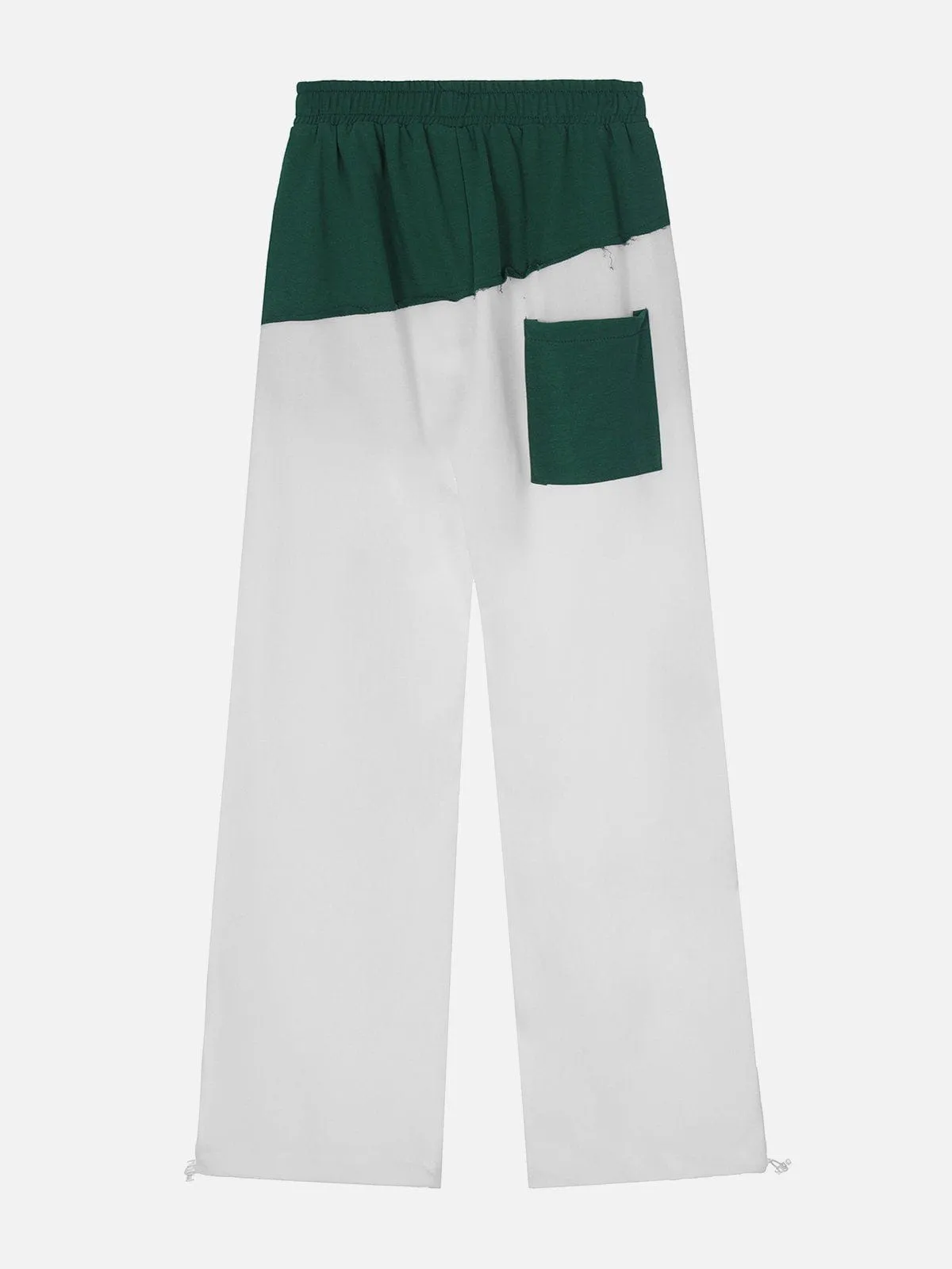 AlanBalen® - Contrast Panel Lettered Flocked Sweatpants