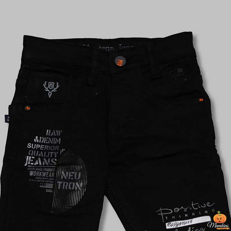 Black Fix Waist Jeans for Boys