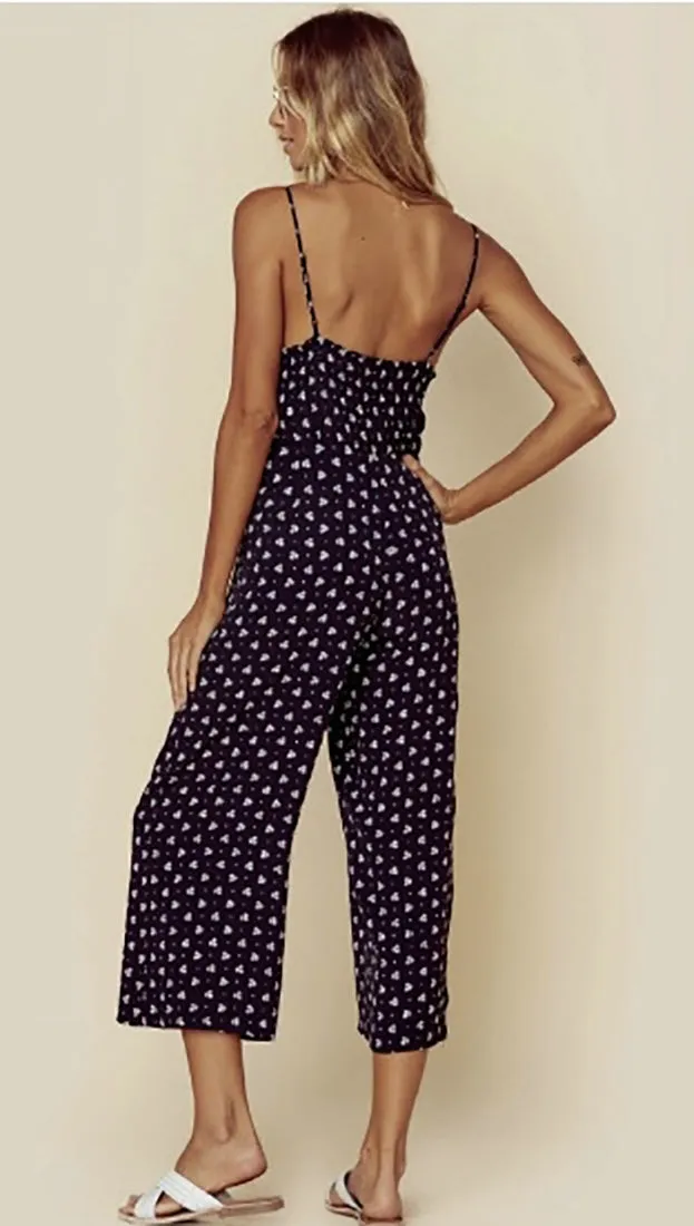 Blue Life Elle Jumpsuit Black Tulip Dot