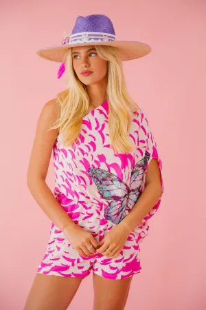 BUTTERFLY ONE-SHOULDER ROMPER