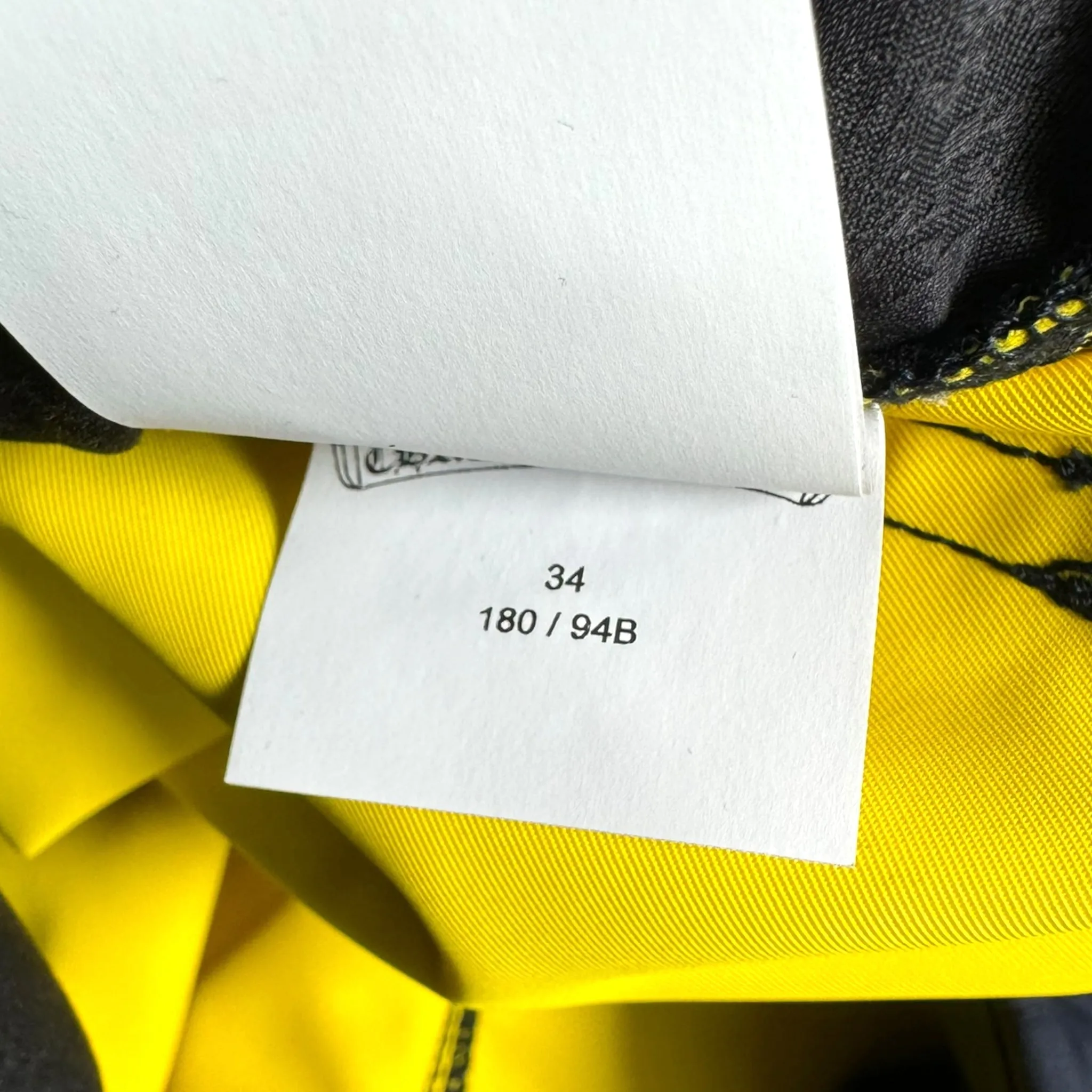 Chrome Hearts Leather Double Knee Nylon Carpenter Pants Navy Blue Yellow