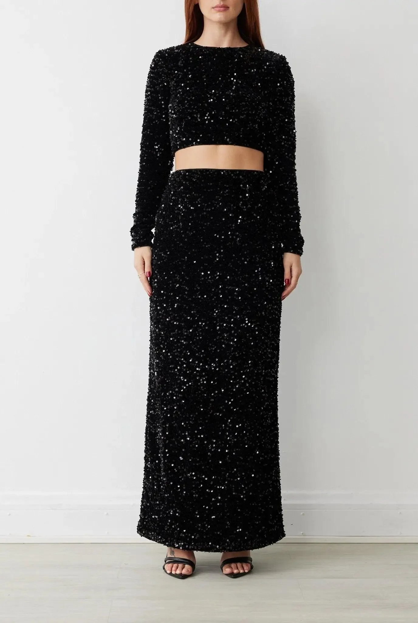 DAKOTA SKIRT IN NOIR SEQUIN