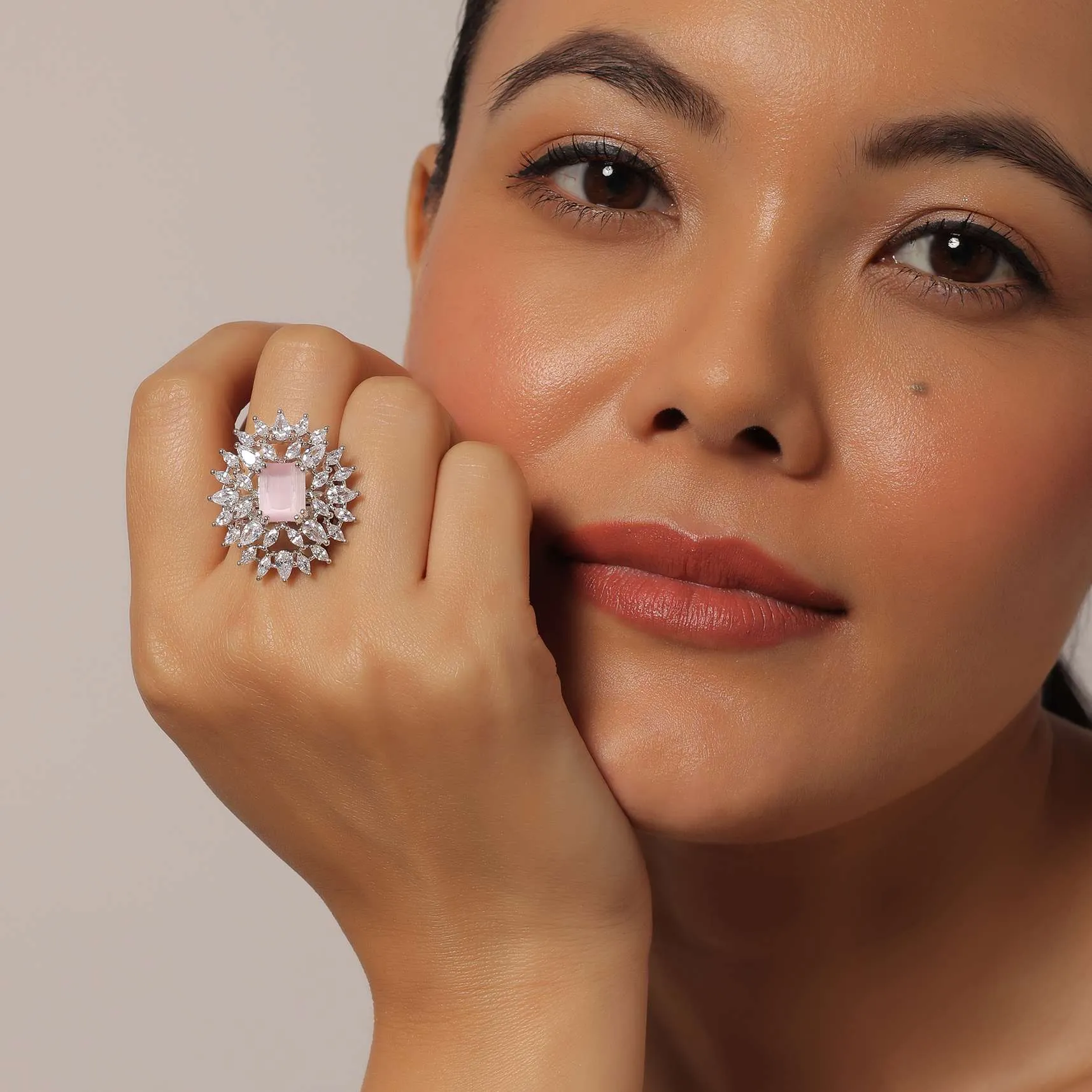 Dazzling Diamonds Pink Elegant Ring