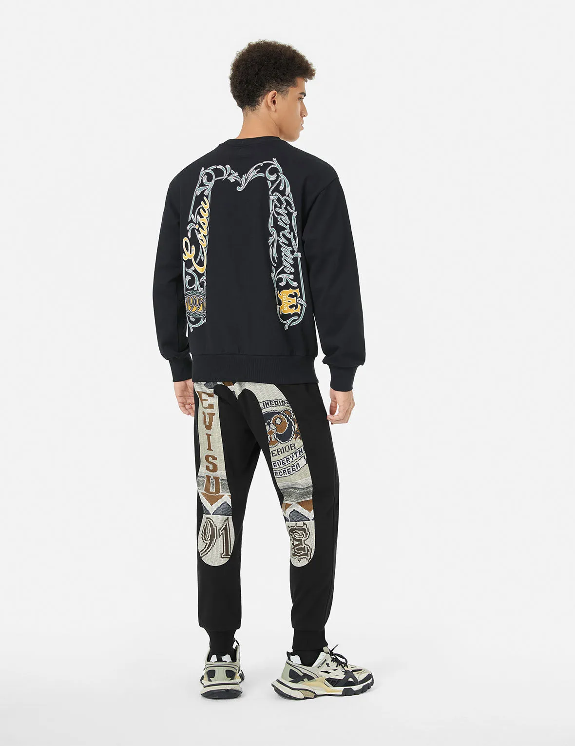 Ethnic Style Daicock Print Regular Fit Sweatpants