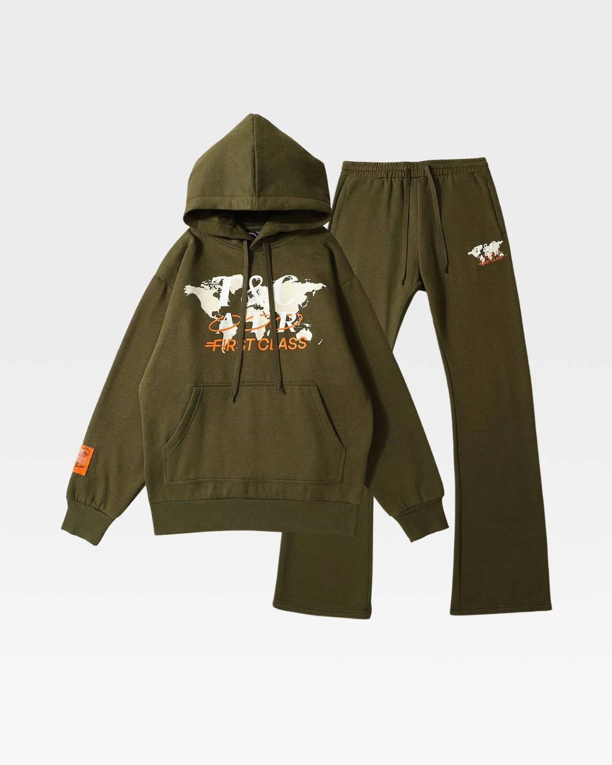 First Class Hoodie & Sweats Set in Olive