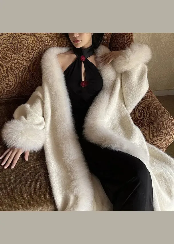 French Fur collar Faux Mink Velvet Cardigan