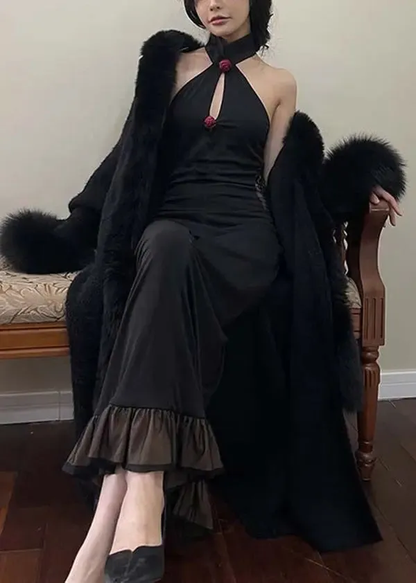 French Fur collar Faux Mink Velvet Cardigan