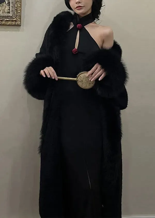 French Fur collar Faux Mink Velvet Cardigan