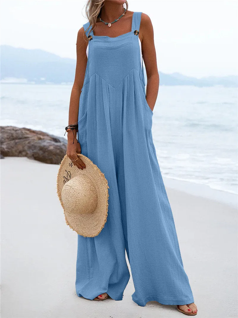 Funki Buys | Pants | Women's Elegant Wide Leg Bib Romper