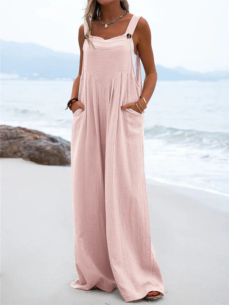 Funki Buys | Pants | Women's Elegant Wide Leg Bib Romper