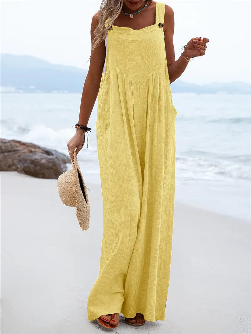 Funki Buys | Pants | Women's Elegant Wide Leg Bib Romper