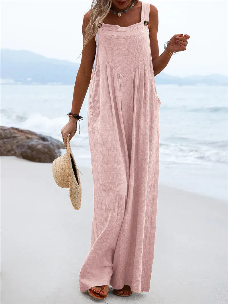 Funki Buys | Pants | Women's Elegant Wide Leg Bib Romper