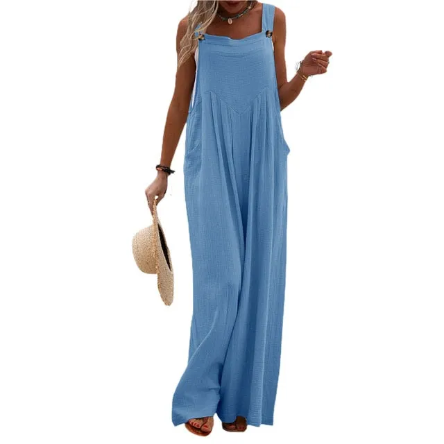 Funki Buys | Pants | Women's Elegant Wide Leg Bib Romper