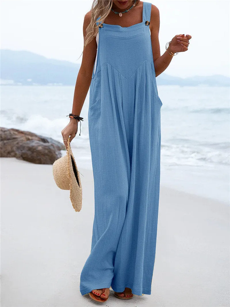 Funki Buys | Pants | Women's Elegant Wide Leg Bib Romper