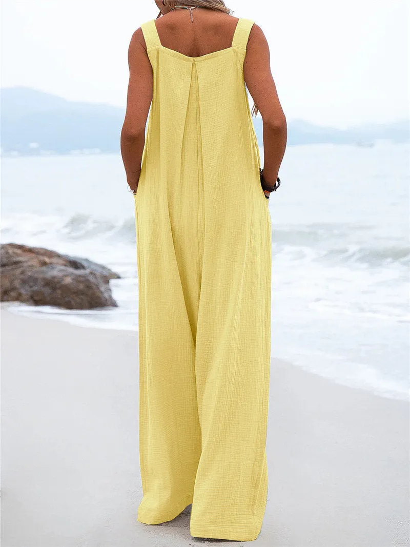 Funki Buys | Pants | Women's Elegant Wide Leg Bib Romper