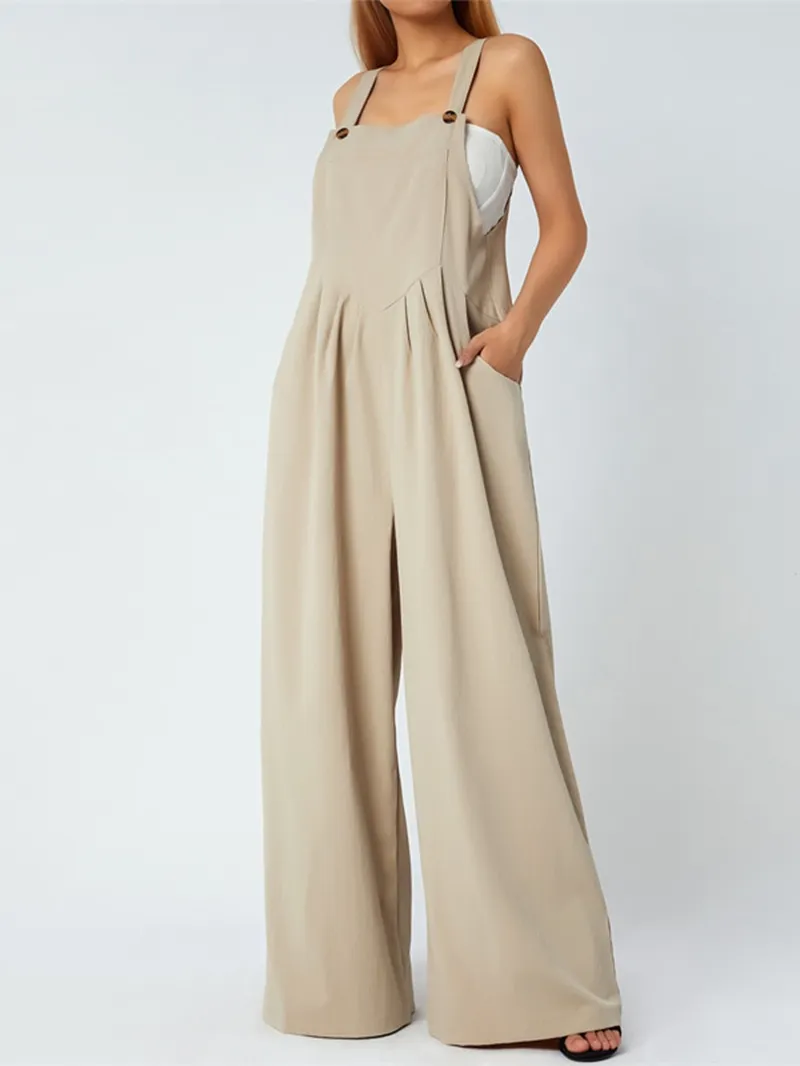 Funki Buys | Pants | Women's Elegant Wide Leg Bib Romper