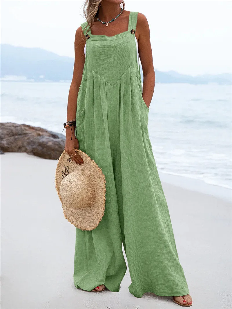 Funki Buys | Pants | Women's Elegant Wide Leg Bib Romper
