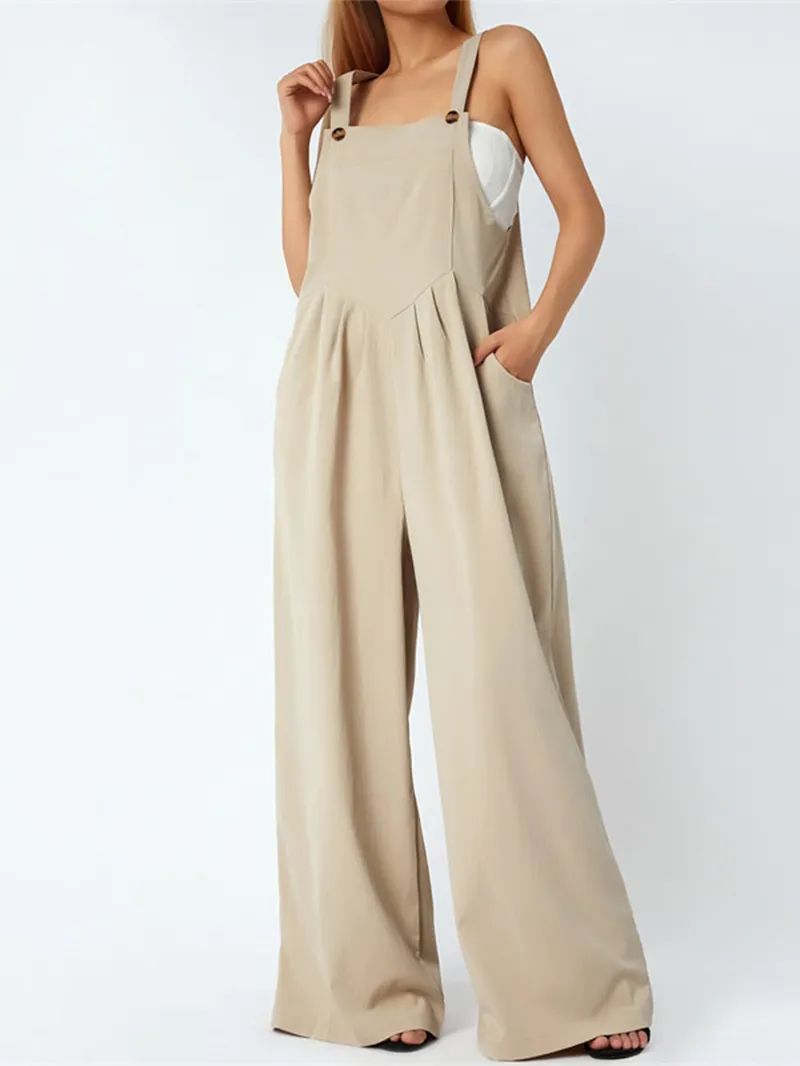 Funki Buys | Pants | Women's Elegant Wide Leg Bib Romper