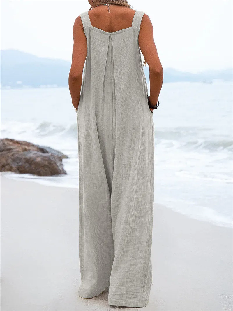 Funki Buys | Pants | Women's Elegant Wide Leg Bib Romper