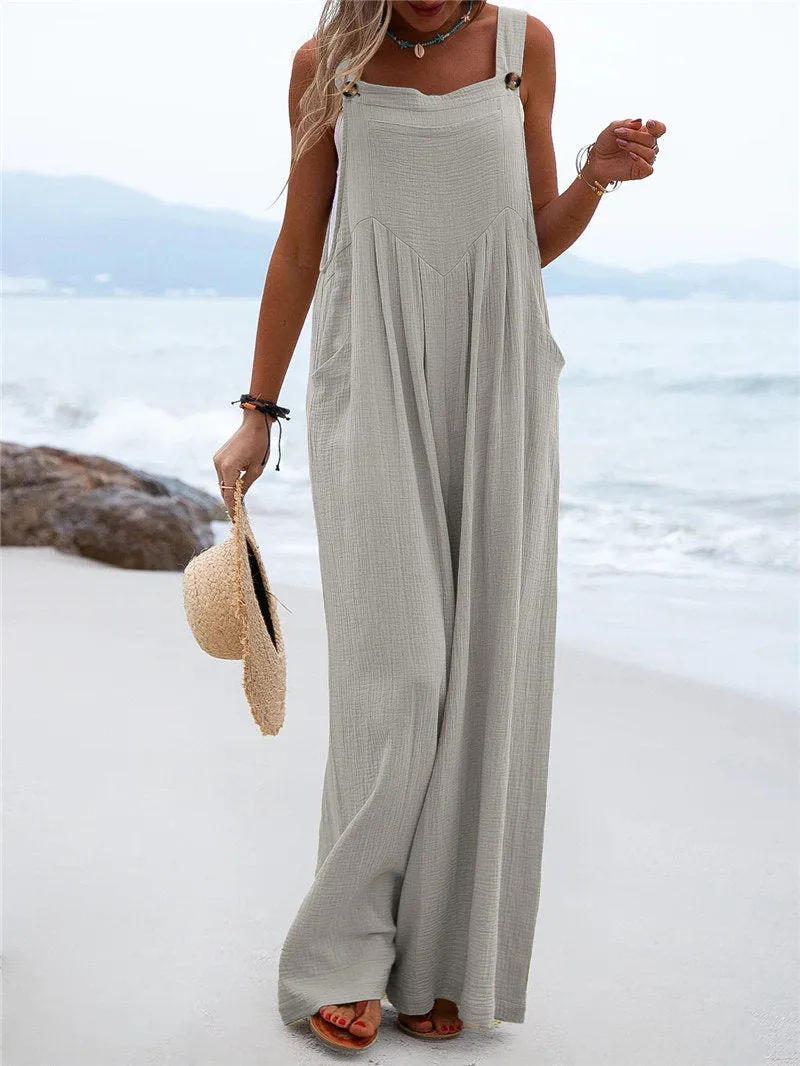Funki Buys | Pants | Women's Elegant Wide Leg Bib Romper