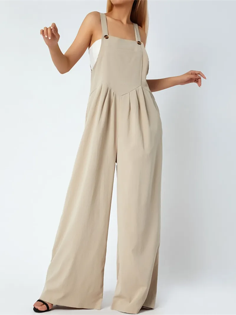 Funki Buys | Pants | Women's Elegant Wide Leg Bib Romper