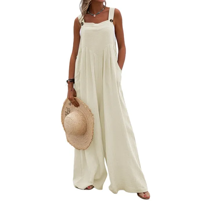 Funki Buys | Pants | Women's Elegant Wide Leg Bib Romper