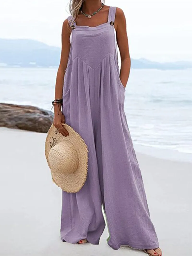 Funki Buys | Pants | Women's Elegant Wide Leg Bib Romper