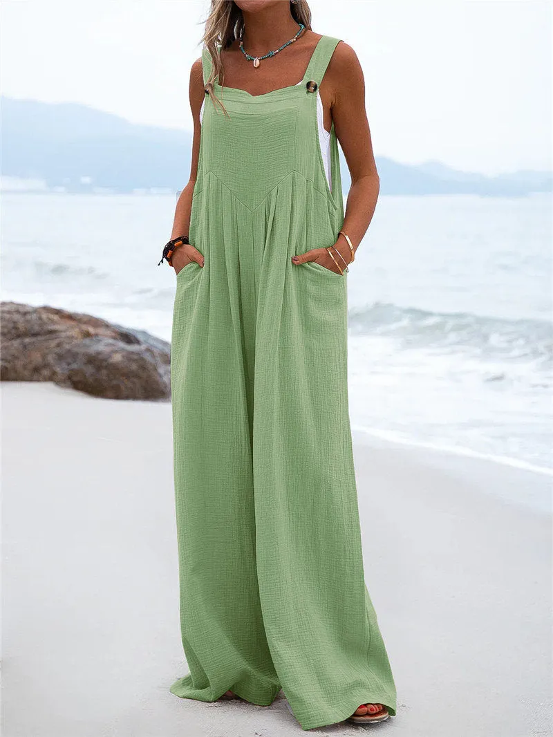 Funki Buys | Pants | Women's Elegant Wide Leg Bib Romper