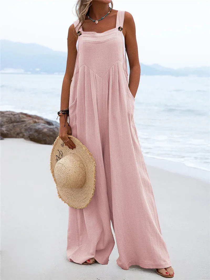 Funki Buys | Pants | Women's Elegant Wide Leg Bib Romper