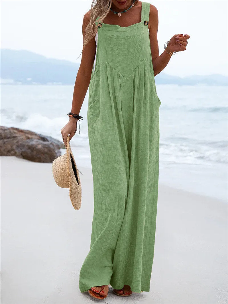 Funki Buys | Pants | Women's Elegant Wide Leg Bib Romper