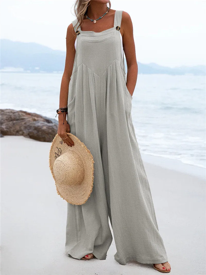 Funki Buys | Pants | Women's Elegant Wide Leg Bib Romper
