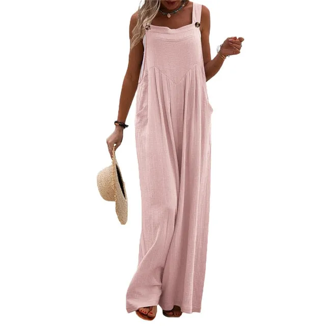 Funki Buys | Pants | Women's Elegant Wide Leg Bib Romper