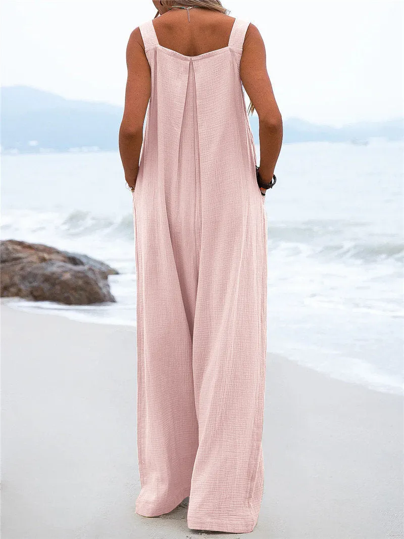 Funki Buys | Pants | Women's Elegant Wide Leg Bib Romper