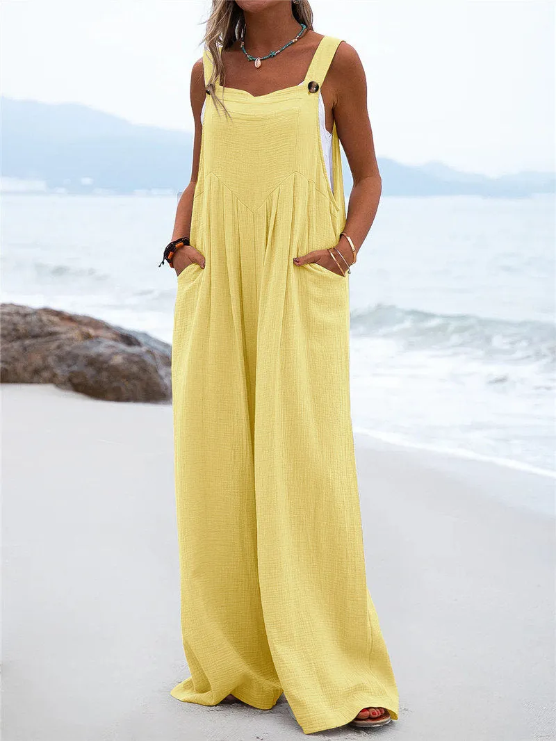 Funki Buys | Pants | Women's Elegant Wide Leg Bib Romper