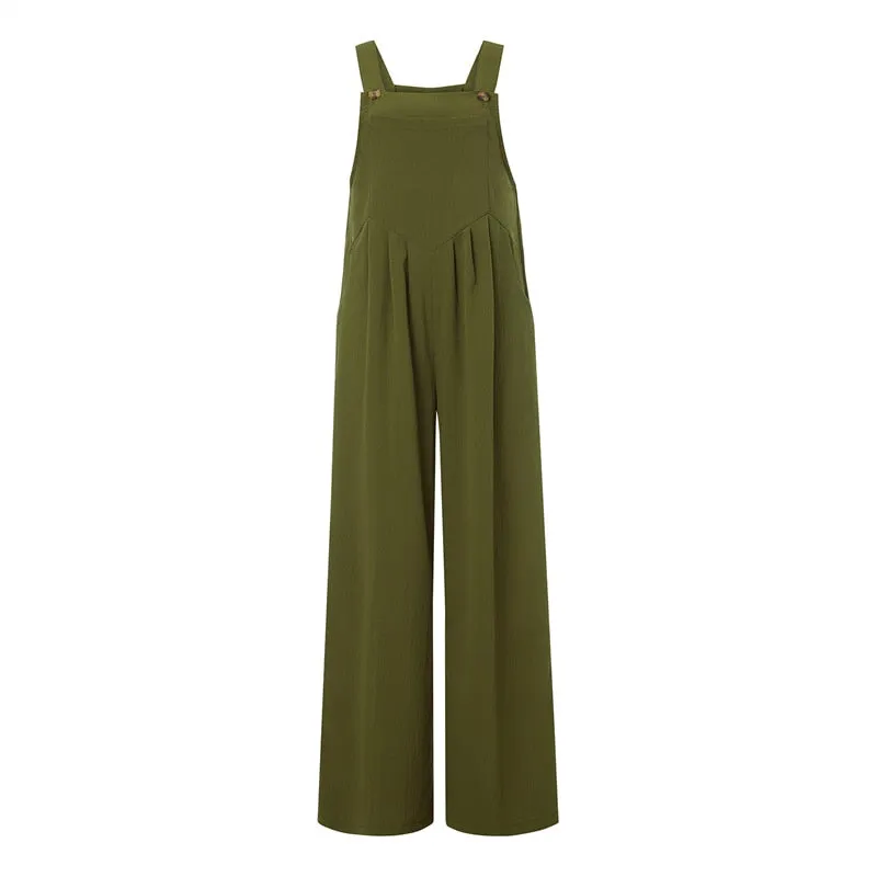Funki Buys | Pants | Women's Elegant Wide Leg Bib Romper
