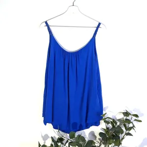 Grecian inspired simple lined top with silver infused plaited straps (S-M)