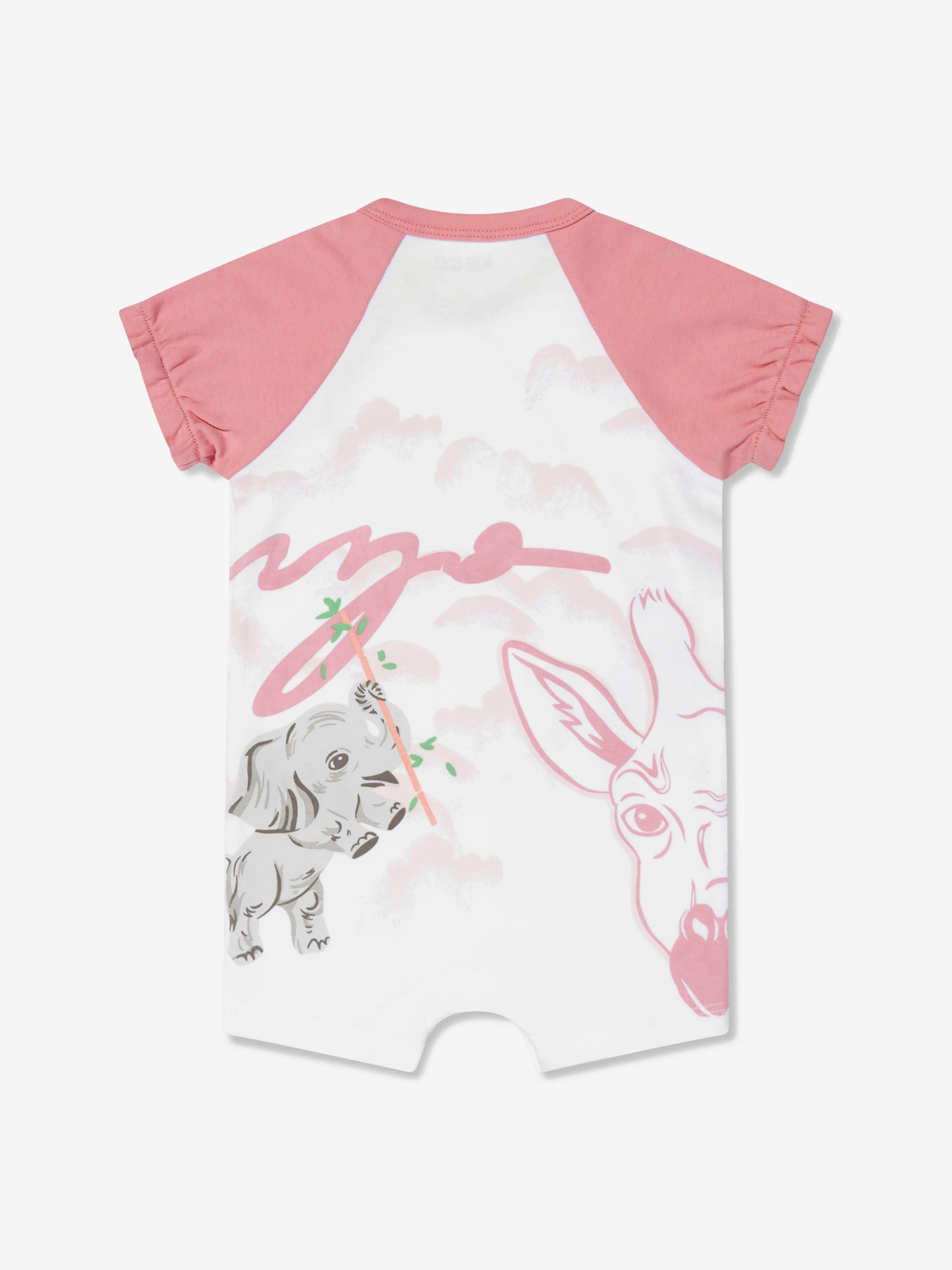 KENZO Baby Girls Organic Cotton Tiger Romper in White