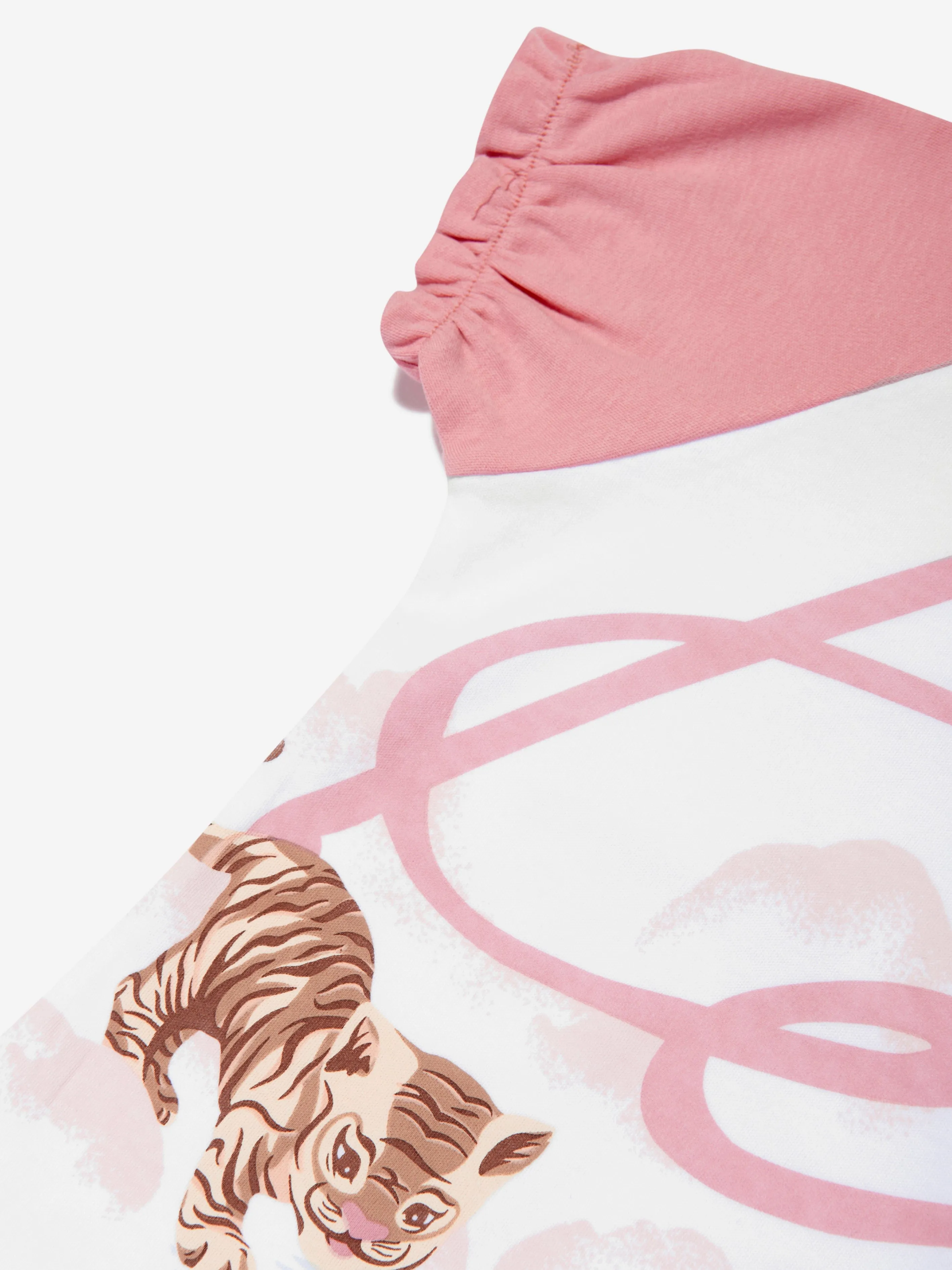 KENZO Baby Girls Organic Cotton Tiger Romper in White