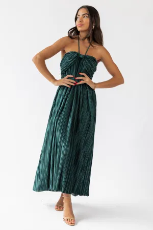 Kleo Emerald Halter Maxi Dress - Final Sale