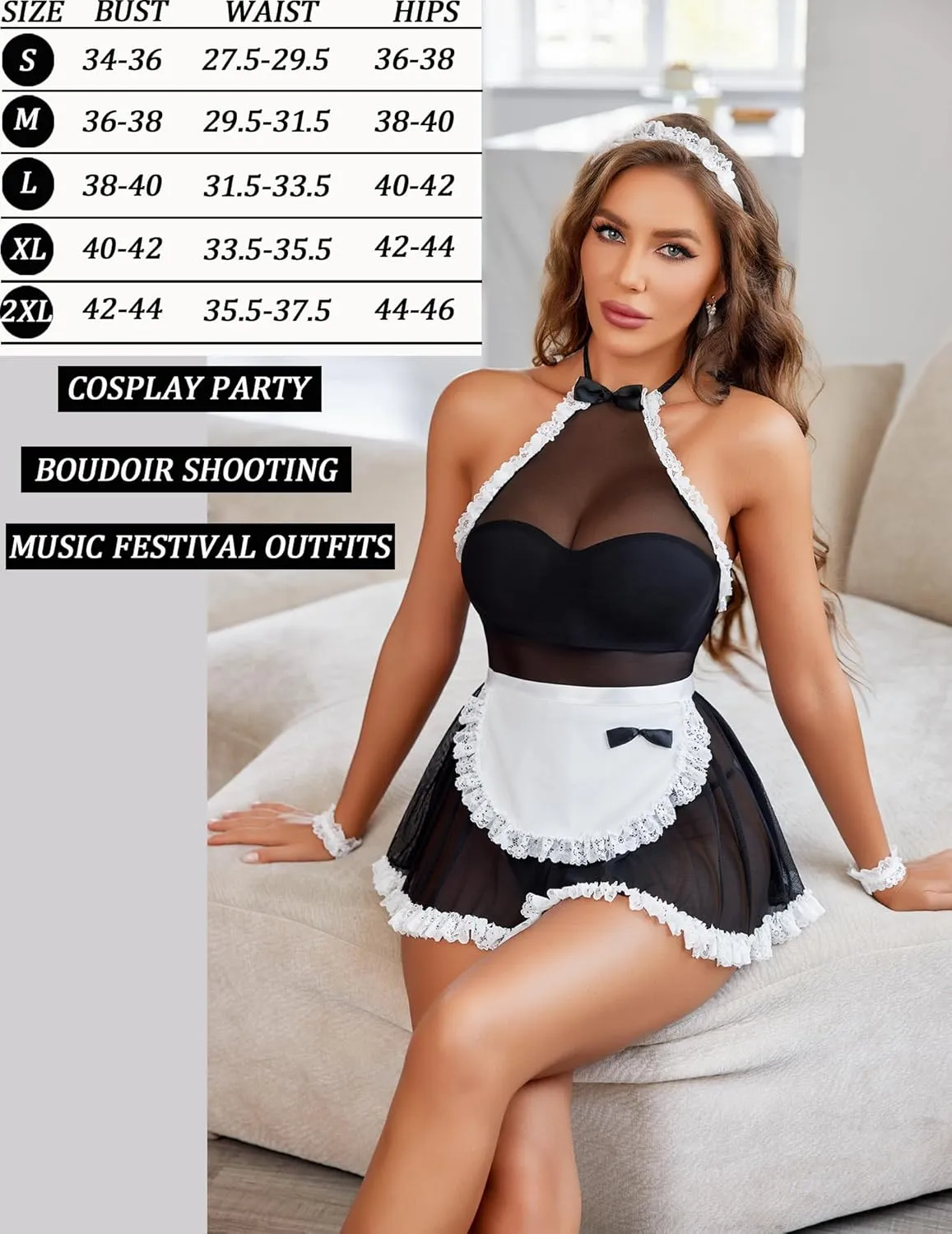 Lace Cute Teddy Dress with Aprons