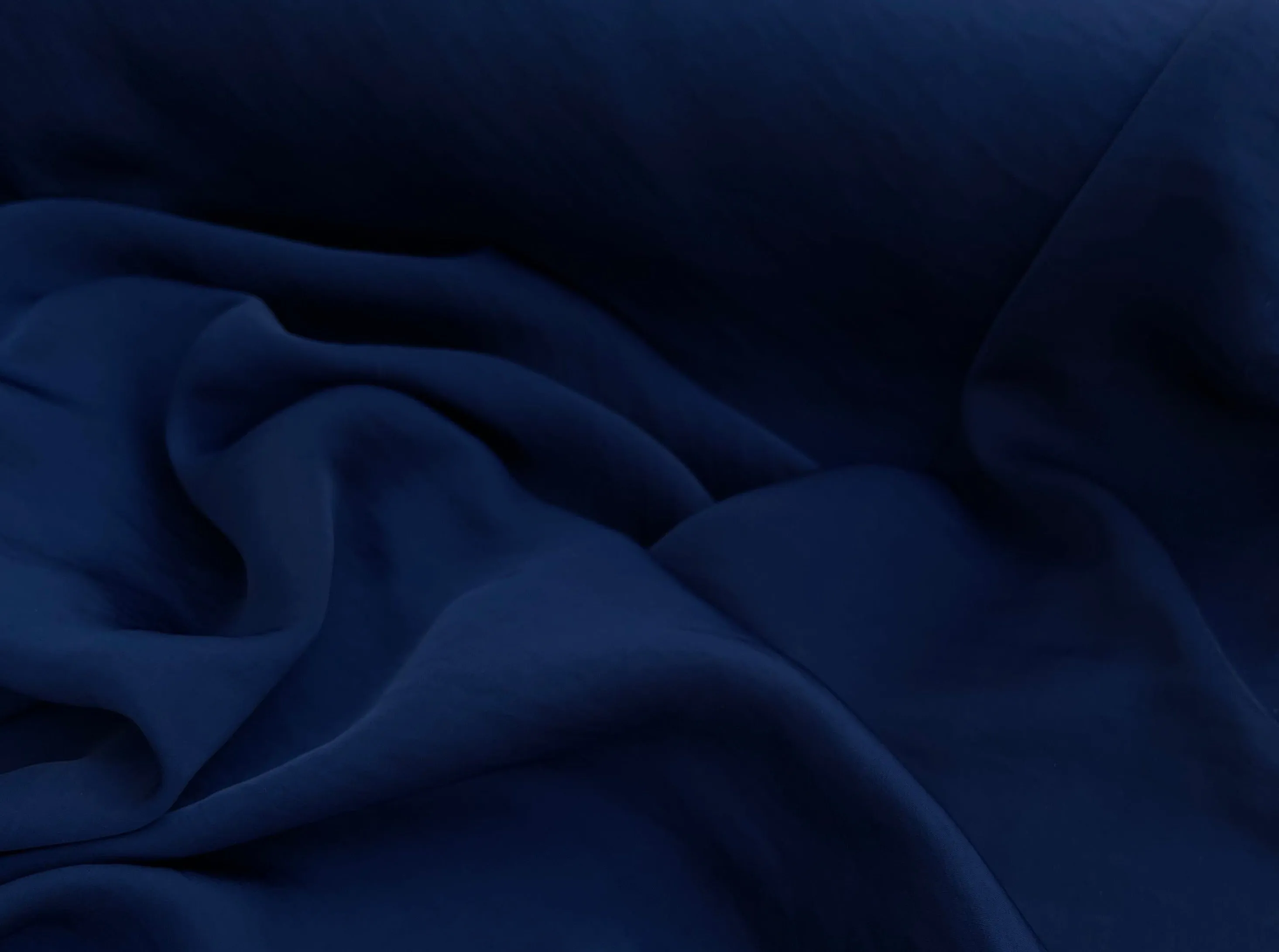 Lightweight  satin fabric by the yard - Navy blue solid color